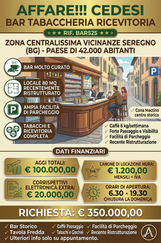 Bar Tabacchi vicinanze Seregno - rif. BAR525