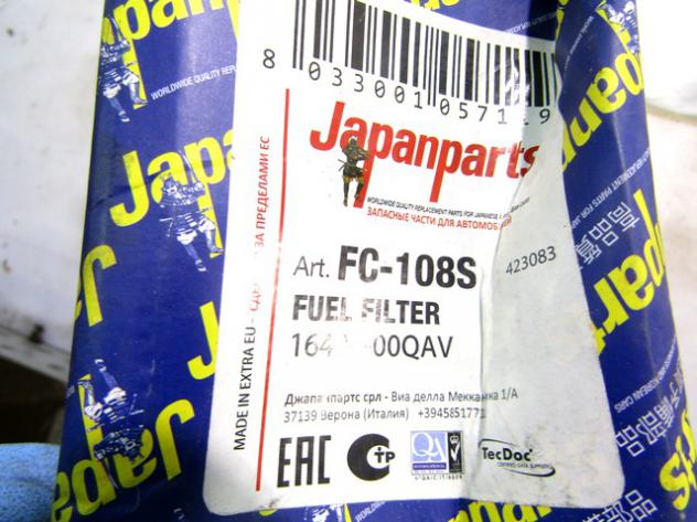 FC-108S FILTRO CARBURANTE JAPANPARTS NISSAN CUBE 1.5 DCI 78 KW RICAMBIO NUOVO - Foto 3