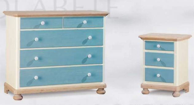 Comò In Legno Shabby Chic in legno abete spazzolato