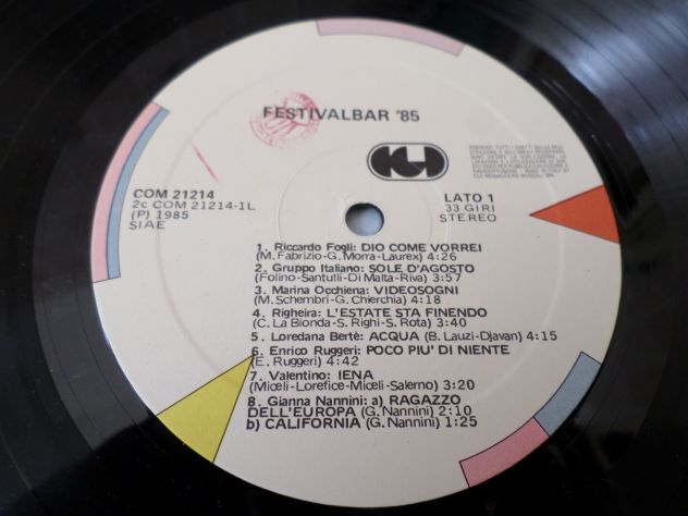 FESTIVALBAR '85 (Vasco Rossi,China Crisis,Raf) 2 x LP / 33 giri 1985 CGD Italy - Foto 3