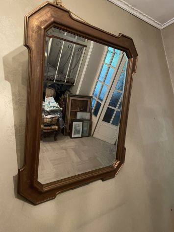 Specchiera vintage cornice dorata e vetro molato - Foto 2