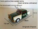 Auto polizia (mercedes) in latta, anni 50 Originale d'epoca