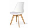 SET 6 SEDIE IN POLIPROPILENE CON CUSCINO ECOPELLE GRIGIO- GAMBE IN LEGNO