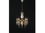 lampadario 5 luci cristallo capodimonte porcellana sospensione cristalli 5 luci