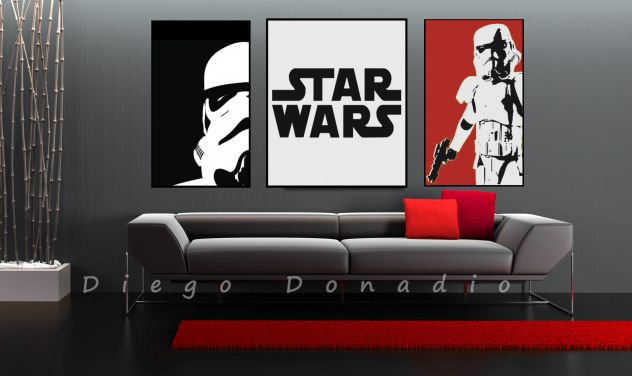 Set quadri Star Wars dipinto a mano pop art