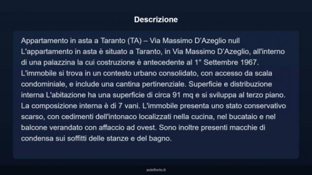 Immobile in asta di 91 m² con più di 5 locali in vendita a Taranto - Foto 3