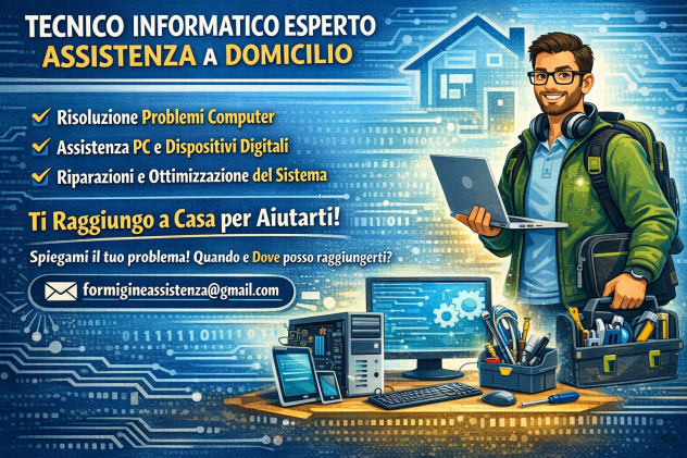 Tecnico informatico esperto nella risoluzione problemi computer...