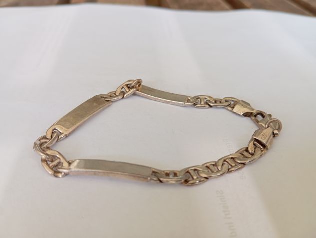 Bracciale Argento 925 Vintage Barrette Minimal 19cm 15g - Foto 7