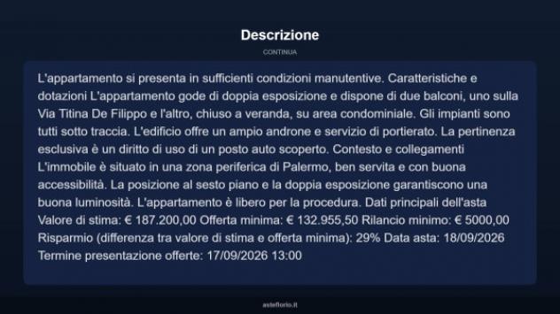 Immobile in asta di 128 m² con più di 5 locali in vendita a Palermo - Foto 16