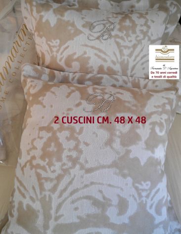 Trapunta leggera BLUMARINE in prezioso tessuto jacquard + 2 cuscini arredo - Foto 9
