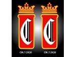 Coppia adesivi stemma Chesterfield con CORONA