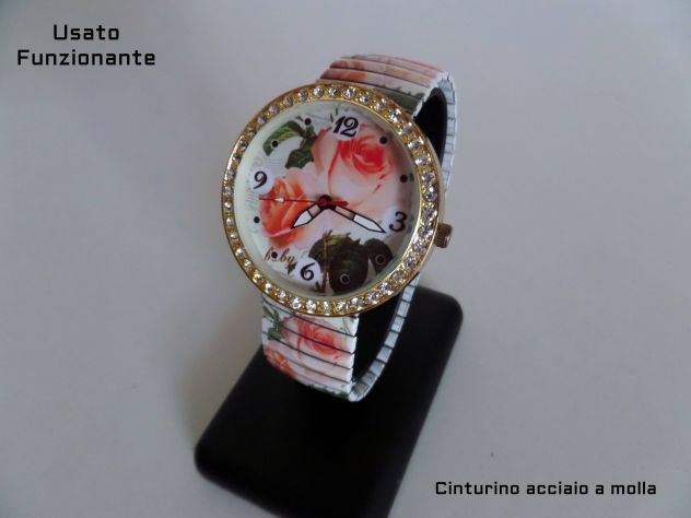 Orologio da polso femminile (rose) cinturino a molla