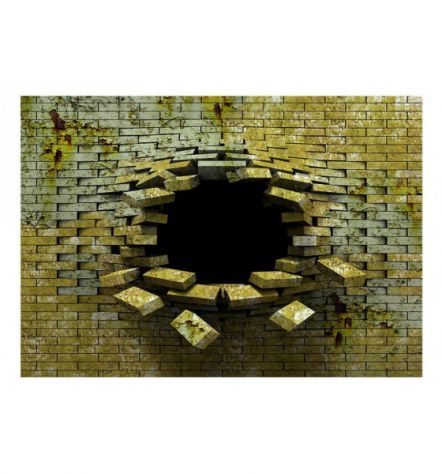 Fotomurale Adesivo Con Un Muro Verde Bucato ARREDALACASA - Foto 2