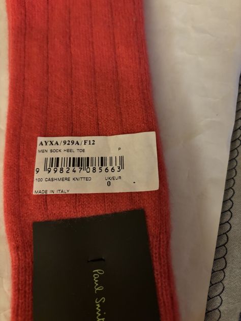 CALZE NUOVE DA UOMO IN PURO CASHMERE FIRMATE ORIGINALI PAUL SMITH,MADE IN ITALY - Foto 6