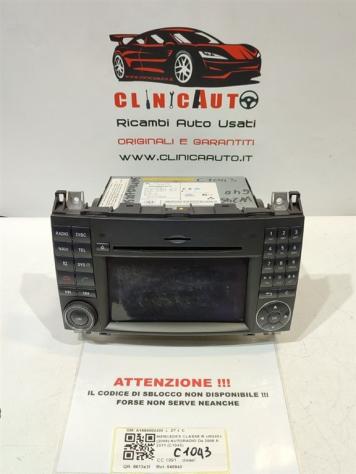 AUTORADIO MERCEDES Classe B W245 1° Serie A1699002400 640940 (0511)