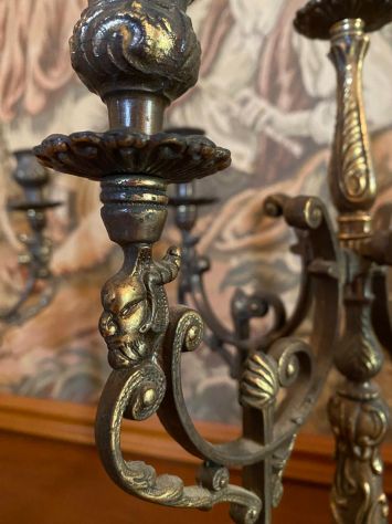 coppia CANDELABRI in metallo originali anni '70 - Foto 2