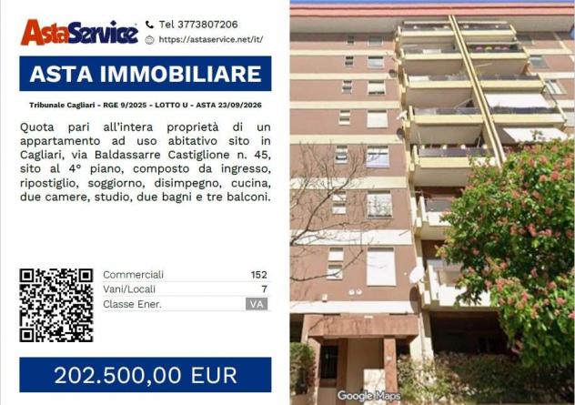 Tribunale Cagliari - RGE 9/2025 - LOTTO U - Tribunale Cagliari - RGE 9/2025 - LOTTO U - ASTA 23/09/2026