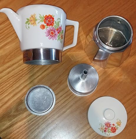 Caffettiera moka Linda Espress, nuova, con decorazioni floreali. - Foto 4