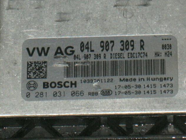 0281031066 ECU VW GOLF VII PASSAT AUDI SKODA 0281031066 04L907309R EDC17C74 - Foto 4