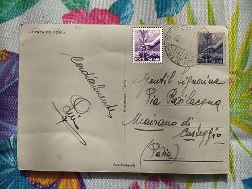 B9 - RARA CARTOLINA CON FRANCOBOLLO