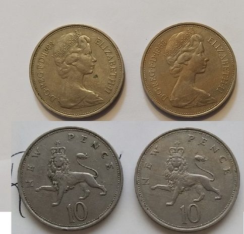 R64- REGNO UNITO - MONETE RARE CON DIFETTO DI CONIO.
