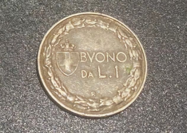 Moneta Buono da 1 Lira 1922 Vittorio Emanuele III Regno d’Italia. - Foto 2