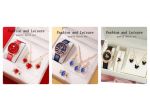 SET REGALO TRE OROLOGI DONNA + GIOIELLI WATCHES JEWELS RED BLUE BLACK WOMAN GIFT