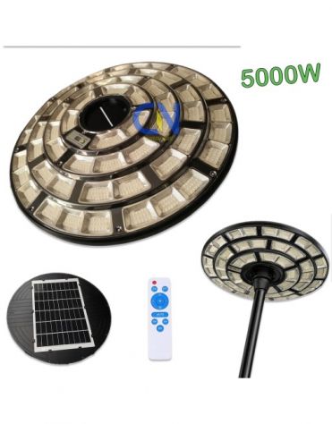 LAMPIONE FARO LED SOLARE ESTERNO CREPUSCOLARE 5000W GIARDINO STRADALE TELECOMAND