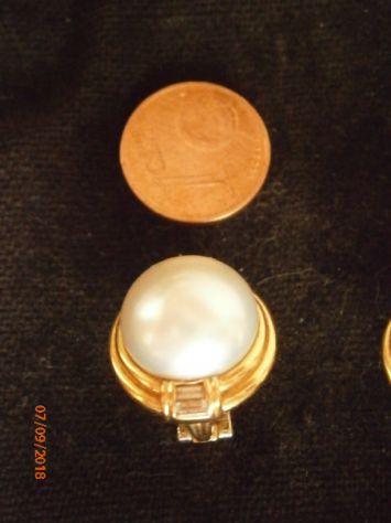 Orecchini autentici in oro, perle e brillantini - Foto 4