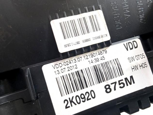 2K0920875M QUADRO STRUMENTI CONTACHILOMETRI VOLKSWAGEN CADDY 2.0 M 80KW 5M 5P (2012) RICAMBIO USATO - Foto 5