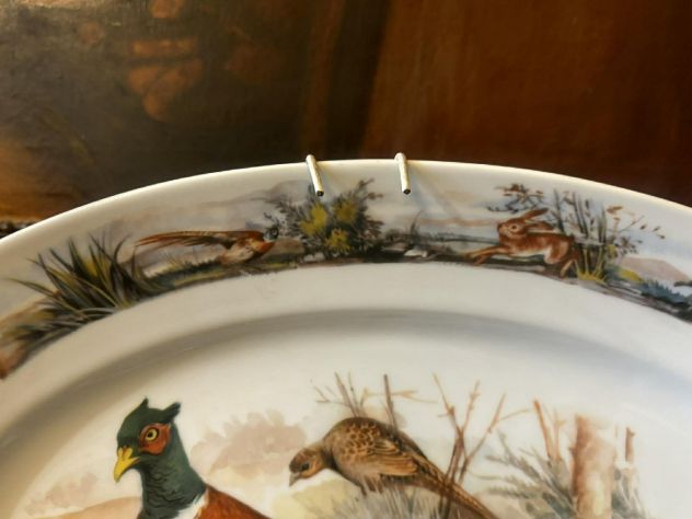 Set di tre piatti da collezione ” selvaggina Ginori metà XX secolo - Foto 2