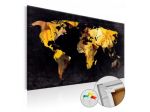 Quadro Di Sughero Mappamondo Giallo E Nero Arredalacasa