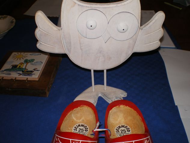 Zoccoletti Rossi In Legno e Gufo, Olandesi !! - Foto 2