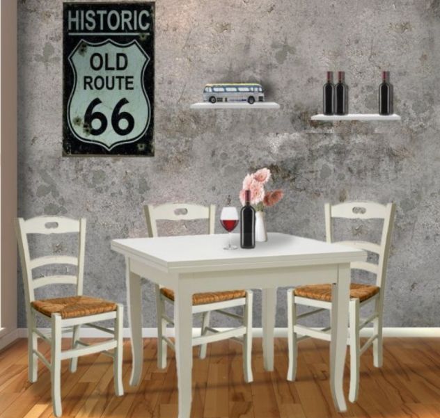 Tavolo shabby chic con 4 sedie