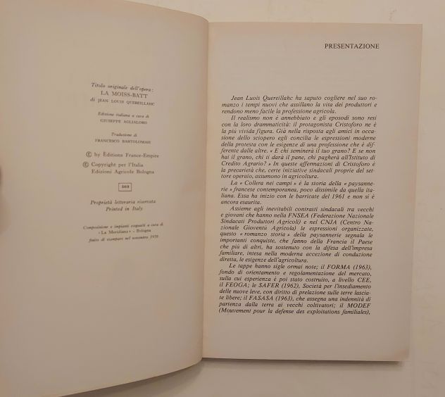 Collera nei campi di Jean Louis Quereillahc; Editore: Edagricole 1970 ottimo - Foto 7