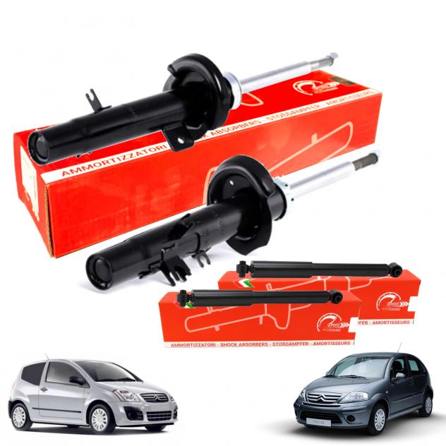 Kit 4 Ammortizzatori Anteriori e Posteriori Speed Citroen C2 C3