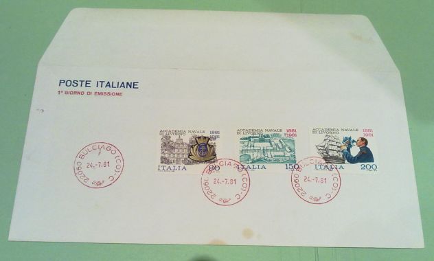 POSTE ITALIANE      PRIMO GIORNO EMISSIONE    ACCADEMIA  NAVALE  DI  LIVORNO