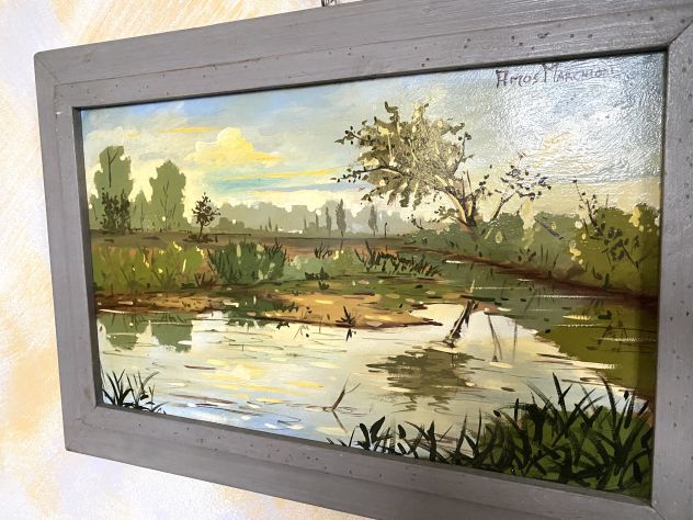 Quadro con paesaggio lacustre - Foto 2