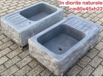 Lavello lavandino per cucina in pietra granito diorite 80,90,100cm