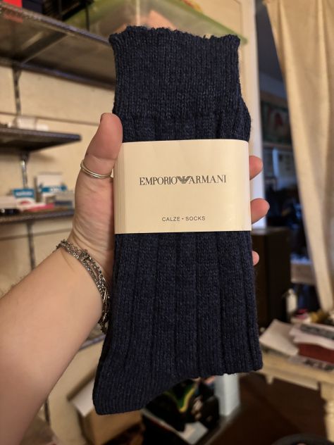 CALZE NUOVE IN LANA DA UOMO FIRMATE ORIGINALI EMPORIO ARMANI,MADE IN ITALY