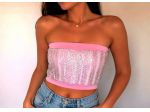 TOP DOPPIATO IN RETINA CON PAILLETTES ***NUOVO***