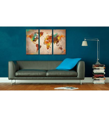 Quadro Di Sughero Mondo Colorato 3 Parti Arredalacasa - Foto 2