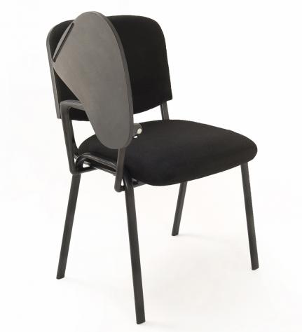 Sedie, Poltroncine Conferenza Ufficio con Scrittoio Ribaltina per le sale d'attesa - NERE in TESSUTO – NUOVE - Foto 4