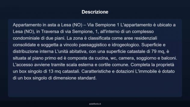 Immobile in asta di 79 m², box auto in vendita a Lesa - Foto 3