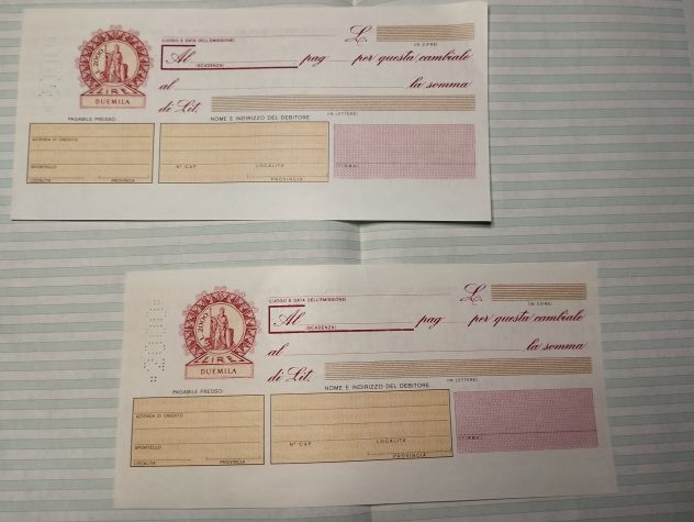 Cambiali fior di stampa LIRE 2,000 , anno 1981