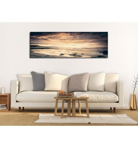 Quadro Mare Con Tramonto Giallo - ARREDALACASA - Foto 2