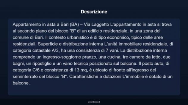 Immobile in asta di 105 m² con più di 5 locali in vendita a Bari - Foto 3