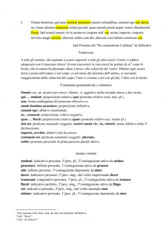 TRADUZIONI DAL LATINO ALL'ITALIANO