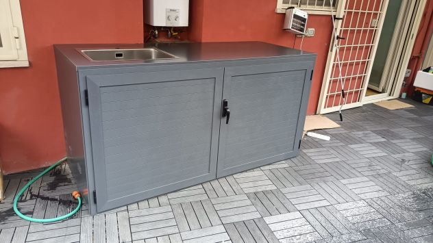 MOBILI CON LAVELLO IN ALLUMINIO DA ESTERNO SU MISURA - Foto 2