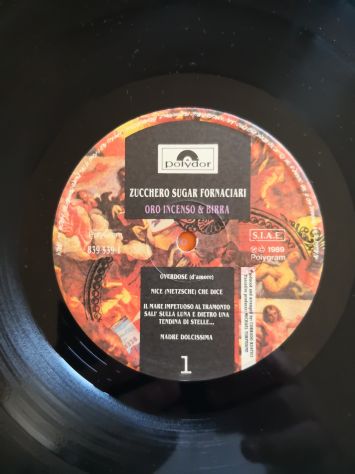 Disco Vinile Lp 33 giri di Zucchero - "Oro Incenso & Birra", originale del 1989 - Foto 7